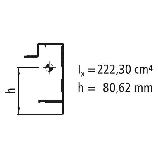 Aluminiumbasram 135 mm, pressfinish
