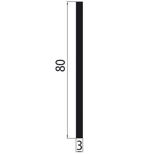 Aluminum flat material 80x3 mm, bright pressed