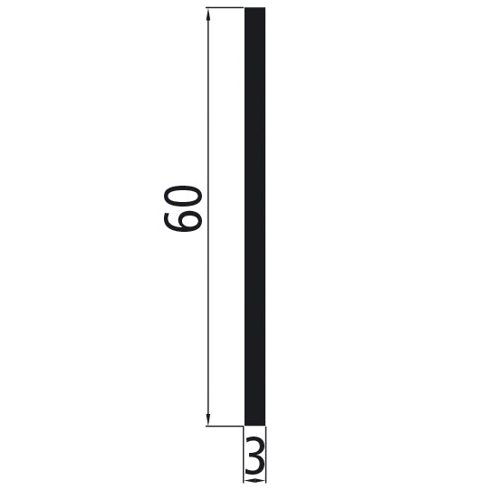 Aluminum flat material 60x3 mm, bright pressed