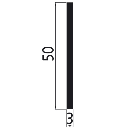 Aluminum flat material 50x3 mm, bright pressed