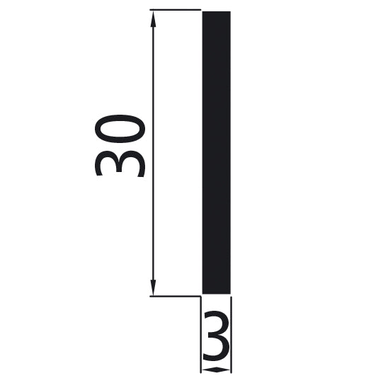 Aluminum flat material 30x3 mm, bright pressed