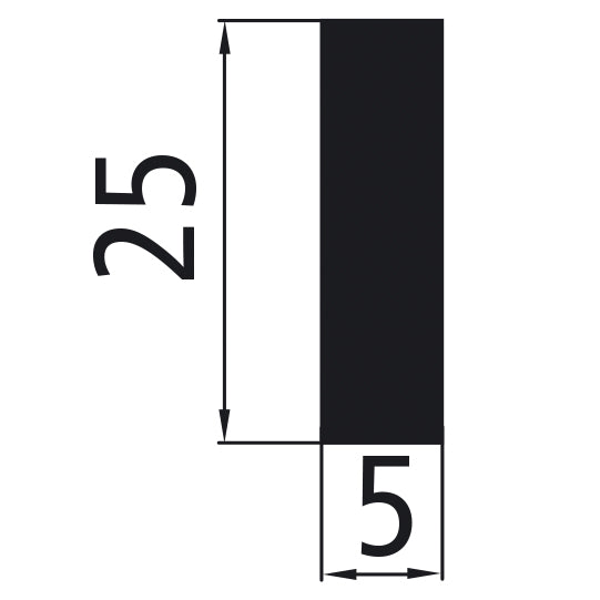 Aluminum flat material 25x5 mm, bright pressed