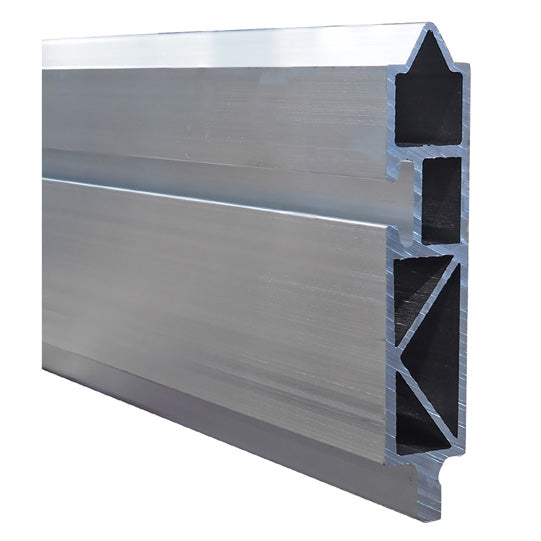 Aluminium 25 mm pallstoppsstång, 100 mm, med luftledningar, utan utvändig milling