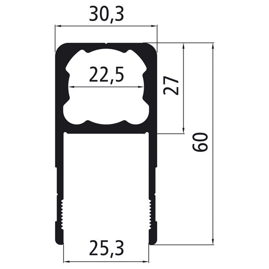Alu 25 mm bezel for espagnolette lock, anodized