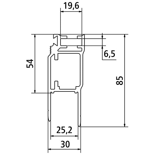 25 mm edging for dropside lifting aid 2.0, anodized