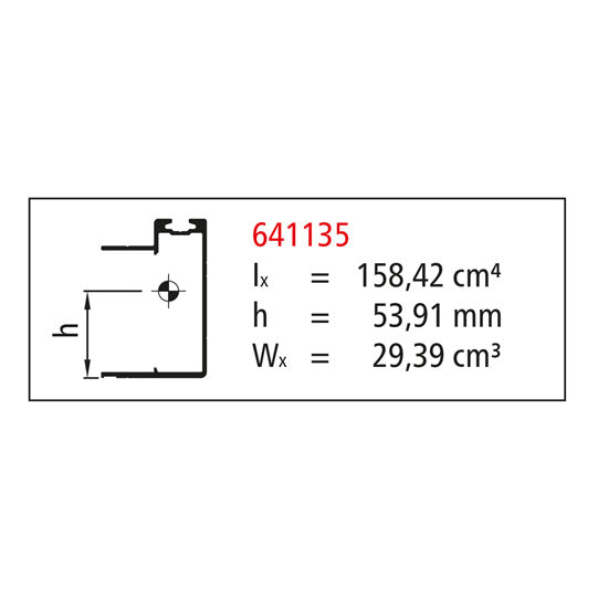 Aluminium floor frame 105.5mm, w. airline system, anodized