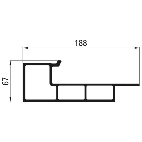aluminum Fr. stanchion profile PWP 52017, anodised, 6500 mm