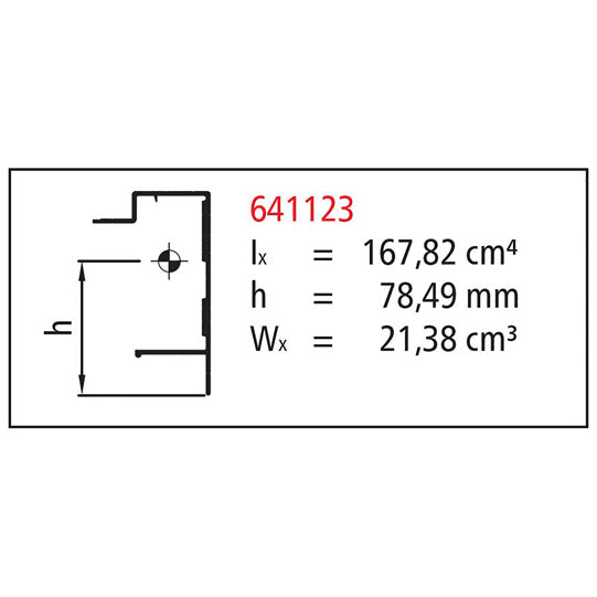 Aluminum floor frame 130mm, press-finished, special len. 6600mm