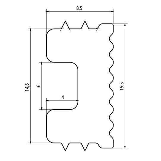 Täcklist för stämningsbelysning, polyeten, 3000 mm