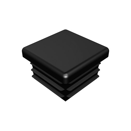 Plastic stopper, black, for 30 mm square tube
