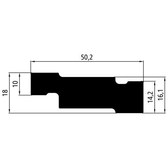 Clamping claw, aluminum, length 44 mm