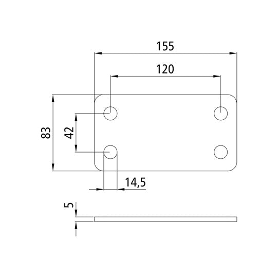 Counter plate for screw-on bracket, steel, KTL