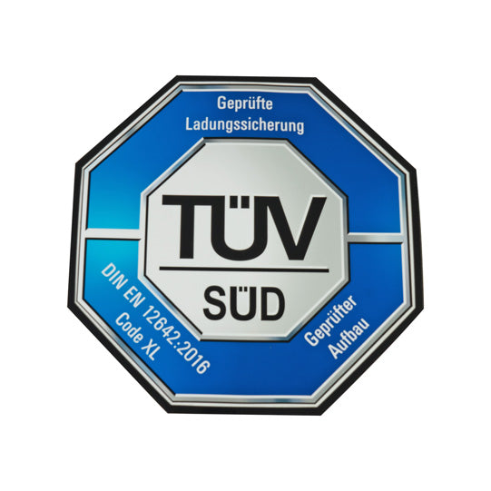 SSP3 TÜV SÜD -tarra, testattu kuormankiinnitys