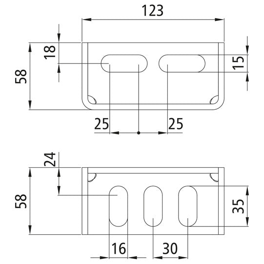 SSP3 screw-on bracket 58 mm, hot-dip galvanized steel