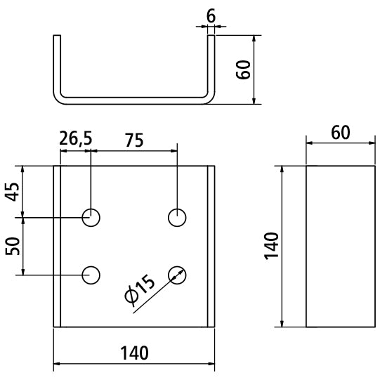 SSP3-kiinnike laipion tuelle. FHR