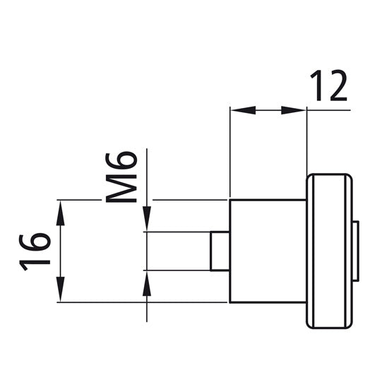 Sesam ball bearing/roller M6, cylinder length 12 mm