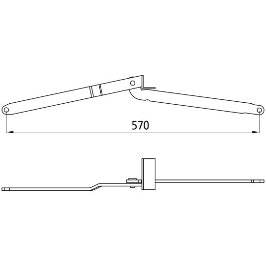 Edscha joint, left, nominal length 570 mm