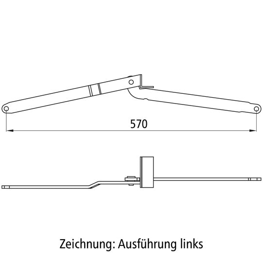 Edscha joint, right, nominal length 570 mm