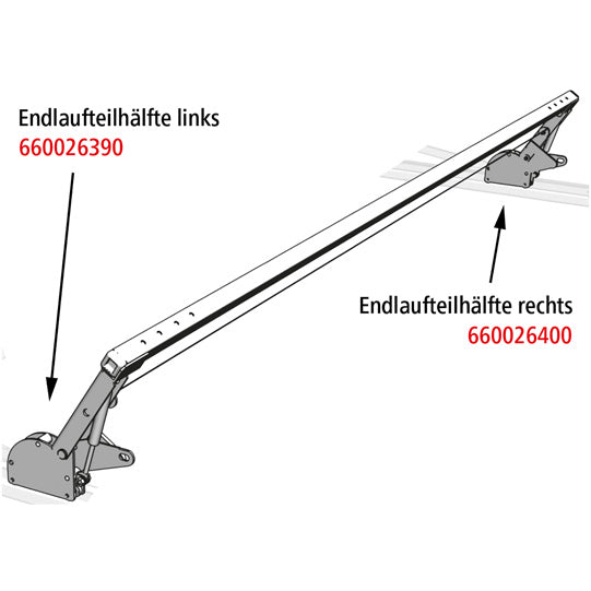 Edscha end section half, left, with gas spring and end lift