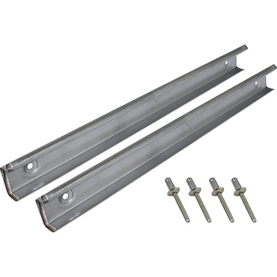 Edscha latch plate set, incl. 2 VA plates, 4 blind rivets
