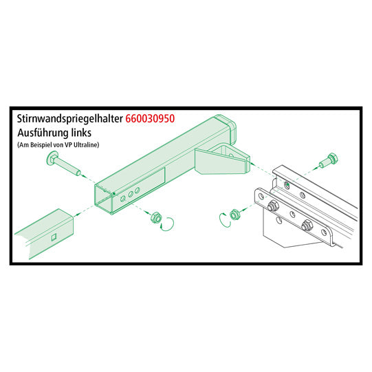 Edscha-etuseinän jousenpidike. vasen. sis. muovitulpan