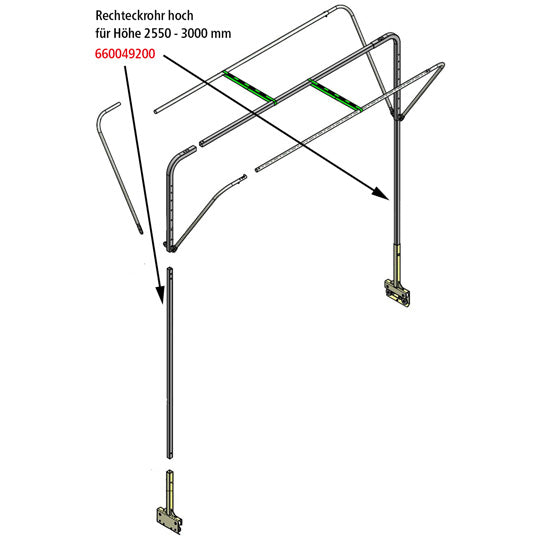 Edscha rectangular tube high SB-Profi, height 2550 - 3000 mm