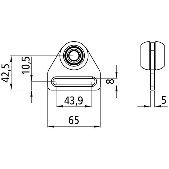 Edscha-hihna-/pressurulla. lyhyt. 50 mm leveälle hihnalle