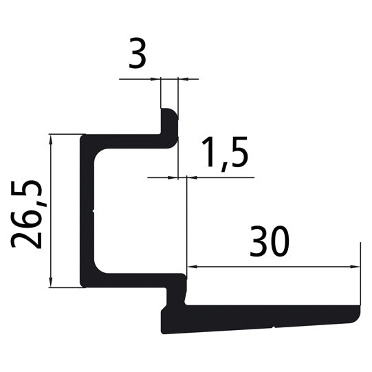 Roof connection profile, length 6800 mm
