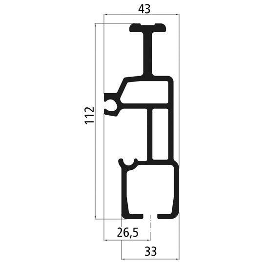 Curtain Sider Profile Compact, length 3000 mm, height 112 mm