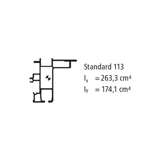 Curtain sider profile standard 113, length 13600 mm, BH 113 mm