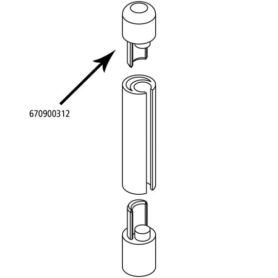 Suer top insert f. tarpaulin clamping tube Ø 27 mm, SS