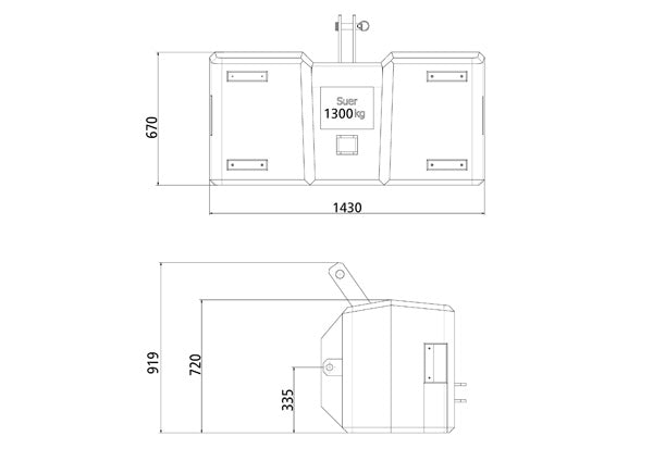 SB1300 Reinf.ced concrete weight, Cat. II, red