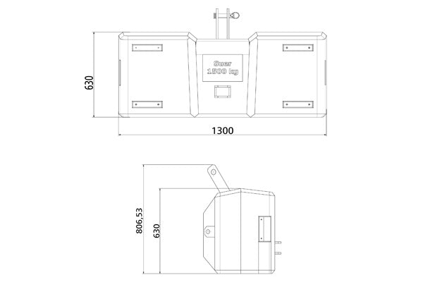 SM1500 Heavy concrete weight Cat. II, red