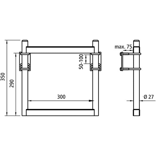 Drawbar step size 1 galvanised