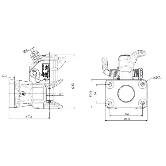 Automatic clutch C99170031 - S01 1431 1, 140x80 mm