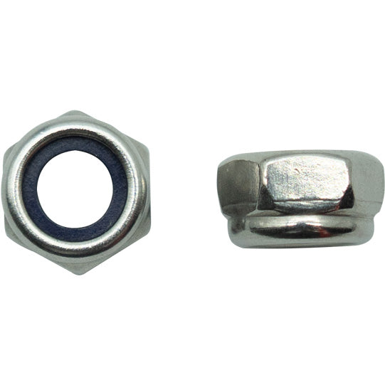 Hexagon nut M8 w/ clamping part, low, SS A2, DIN985