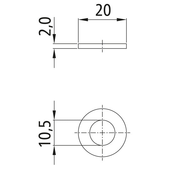 Bricka, galvaniserad, innerdiameter 10,5 mm