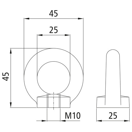 Ring nut, galvanized, DIN 582/ISO 3266, M 10