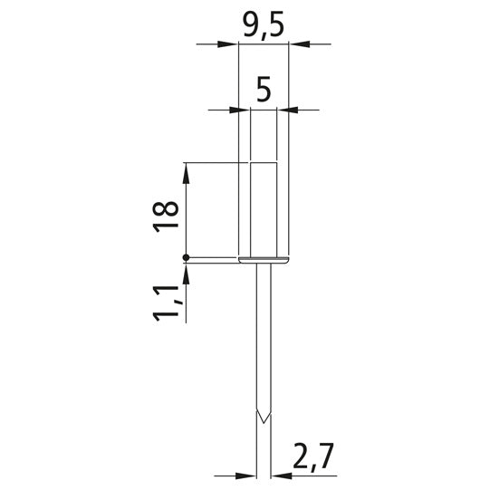 Open blind rivet with flat head, aluminum, 5.0 x 18.0
