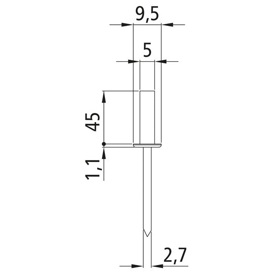 Open blind rivet with flat head, aluminum, 5.0 x 45.0