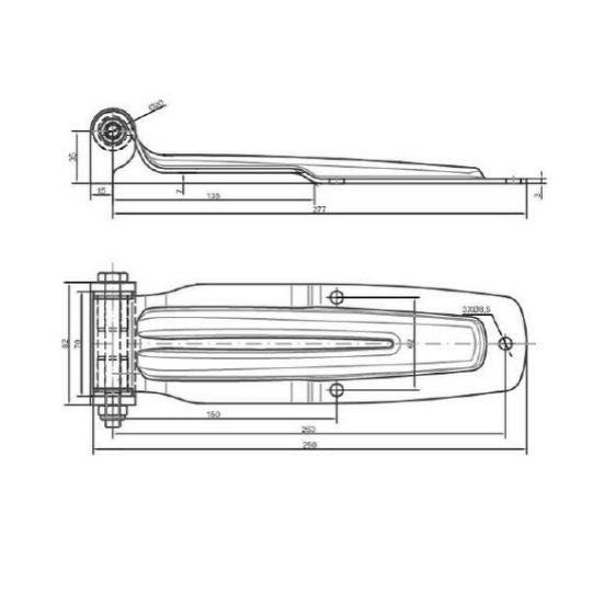 Lonia 3t hinge blade 3 holes st. steel