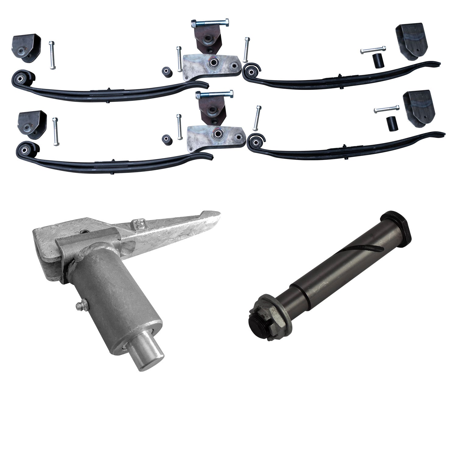 Parabolic springs, Leaf springs, Spring shoes, Spring bolts