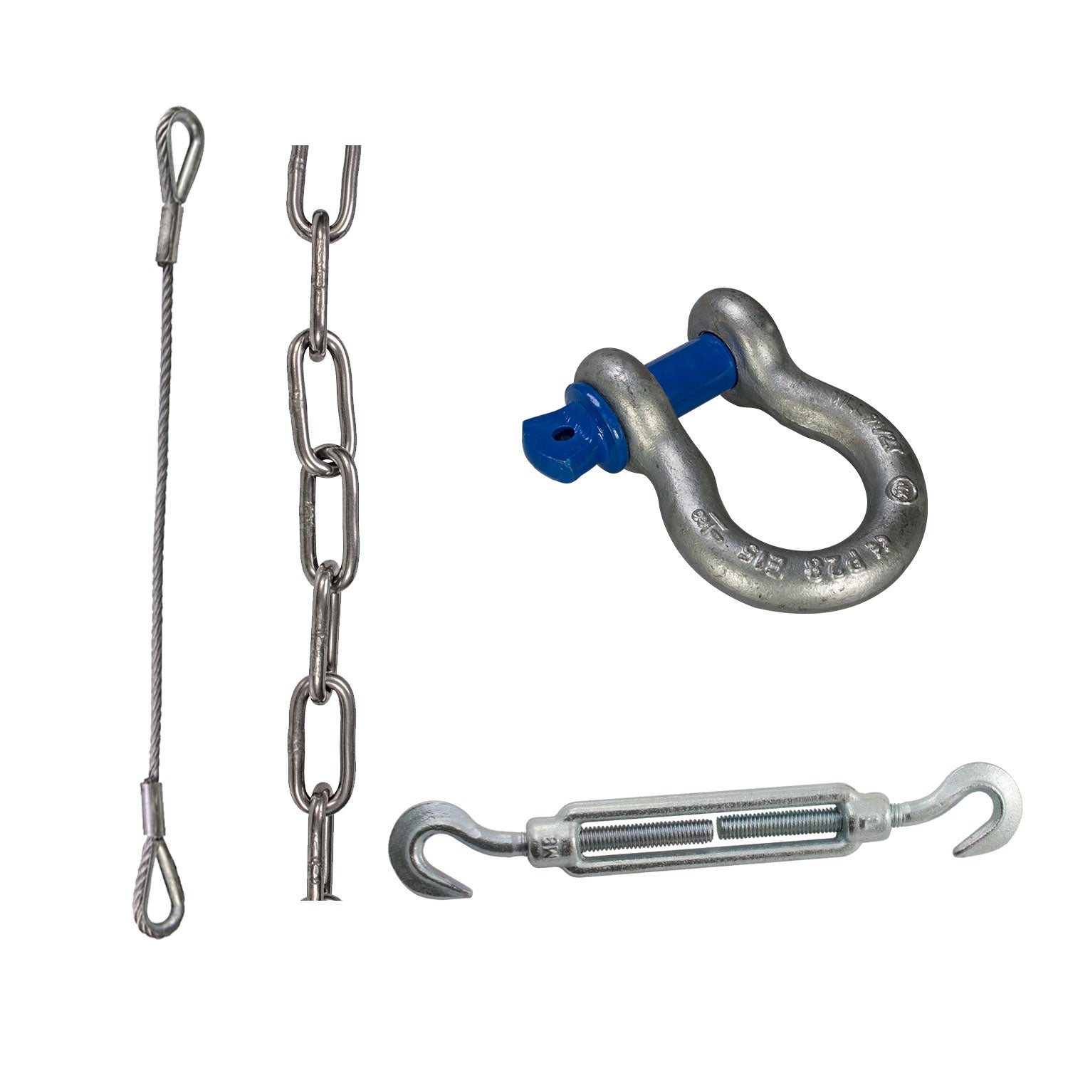 Chains, Ropes, Clamps, Turnbuckles, Shackles