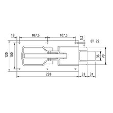 Flat bolt catch 682, galvanised