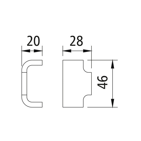 Locking pocket 6041, raw, for tension lock 604