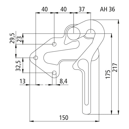 Pendulum lock 603, galvanized, left