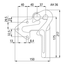 Pendulum lock 603, galvanized, left