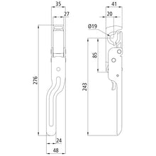 tipper fastener 664 N, galvanised, cranked, L