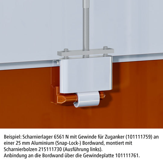 Hinge bearing, 6561N, tie rod hole M12, galvanized