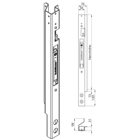 Solidmaster 802P front pillar, KTL, left, 600 mm